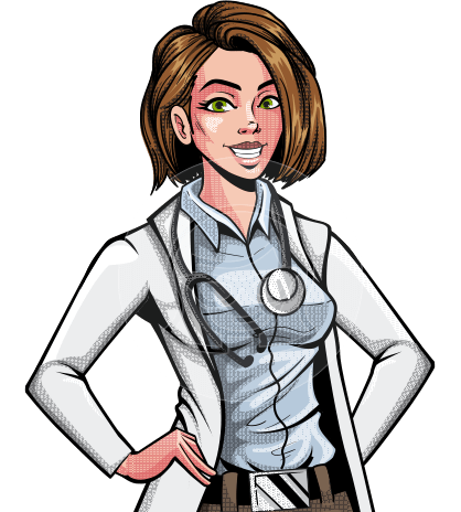 Comics Style Female Doctor Cartoon Character